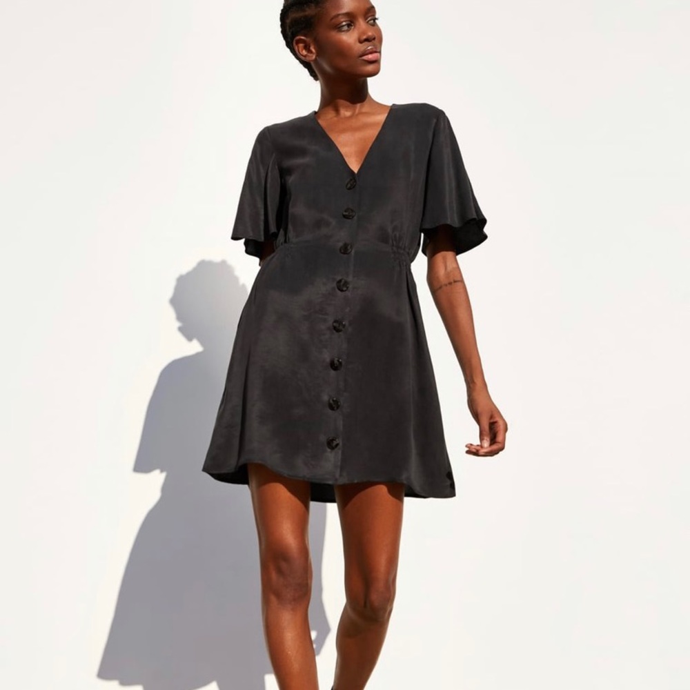 Zara V-neck dress w/ruffled sleeves. NWT. Sz. 10